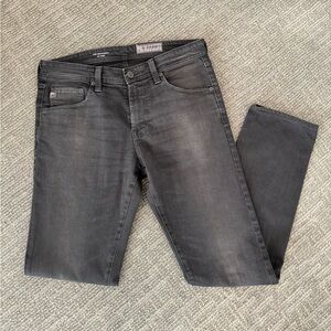 Men’s AG DENIM slim straight grey jeans